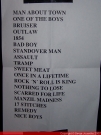 Rose Tattoo setlist